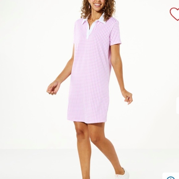 NEW with tags Lacey Shabert Pink Gingham Polo Dress Size Small - Picture 1 of 6